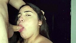 My stepbrother starts with deep kisses, pulling me closer every second. Soon, we're lost in an intense blowjob session that feels unstoppable.