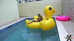 Maxine X Fingers Wet Pussy by Poolside