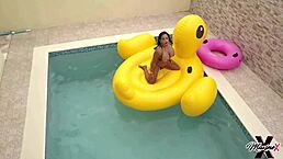 Maxine X Fingers Wet Pussy by Poolside