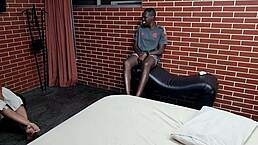 mimi pimentinha's first porn behind scenes, giving lots of ass and getting cum