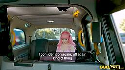 fake taxi - pink hair gal gettin' creampied hard