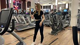 gym beauty accepts bathroom invite