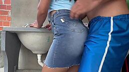 wife in skirt with big ass wants to fuck while washing clothes 😏