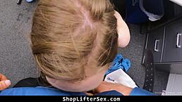 Cute babe learns the hard consequences of shoplifting!