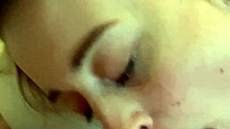 Married woman cheats with plumber, squirting during orgasm and receiving two cumshots on her face.