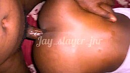 Petite Ebony's Creamy Pussy Fingered and Fucked Simultaneously