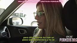 Stepmother addicted to semen, watch her big tits and ass get covered in cum in full Spanish sub.