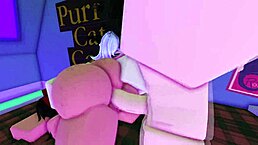 Epic Roblox threesome with huge anal creampie and wild riding action.