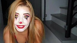Agatha Vega in creepy clown costume banged hard by Christian Clay.