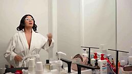 Sad guy, um, gets wet pussy therapy from busty Latina Cami Strella