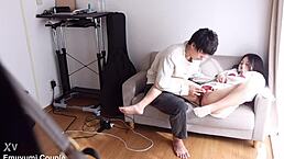 Japanese Voyeur Slams Seething Pussy with Massive Cock in POV Action