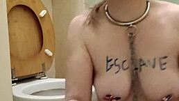 Yo, watch my slave clean the toilet like a total whore! 😳