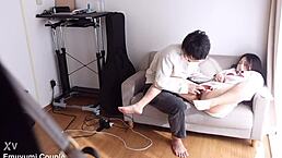 Japanese Voyeur Slams Seething Pussy with Massive Cock in POV Action