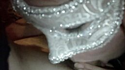 i'm giving a masked deepthroat to my wife, but it's so sloppy and messy, ahh
