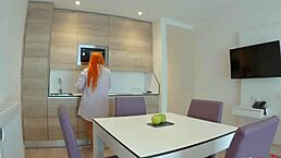 Stepmom spots stepson’s hard cock, sucks it deep. Then she takes it in her ass and gets creampied!