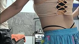 Big Cock Fantasy Fuels Masturbation Over Stepsister in Sexy Skirt