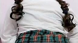 schoolgirl masturbates after class, wet chochito and amazing culo