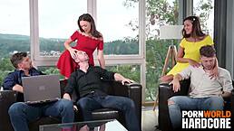 New best friends Cindy Shine and Isabella De Laa enjoy a steamy lesbo session before dp fun