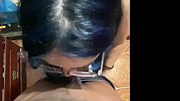 The otaku girl gives her head for money