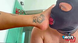 Dominating My Slave with Sexy Foot Sucking Action Now