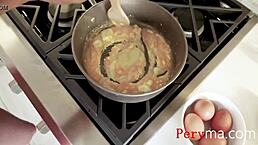 Getting Head from Big Tits Stepmom While Cooking Eggs? Fertilizing Next!