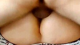 Barefoot housewife gets fucked on the couch for five minutes, her asshole exposed.