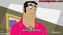 Brazilian cartoon gay action in wild group scene