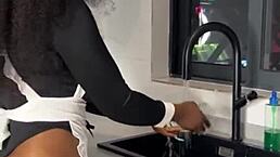 Ebony Maid Caught Riding Boss with Intense Squirting. Full Amateur Action on XRed!