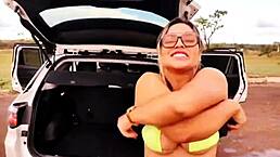 stepmom catches me, delivers outdoor anal creampie surprise