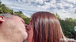 Why does teen Michi suck Torbe's cock with her big tits?