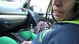 Stepmother Surprises Virgin Stepson with Handjob on 18th Birthday in Car