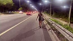 wife followed by stranger ends up giving in to outdoor fun