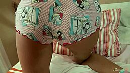 Horny teen junia pleasures tight pussy with vibrator