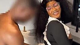 Ebony Maid Caught Riding Boss with Intense Squirting. Full Amateur Action on XRed!