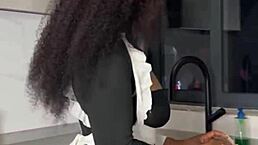 Ebony Maid Caught Riding Boss with Intense Squirting. Full Amateur Action on XRed!