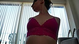 Yoga Session in See-Through Leggings with Visible Pad
