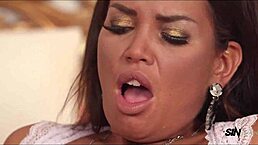 busty chloe lamour and daisy lee team up to fuck that poor guy hard