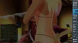 she devours it like chocolate pancakes in wild anime action