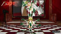 gumi dancing with leeks in caramalldansen mmd, so hot! 🔥