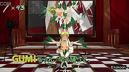 gumi dancing with leeks in caramalldansen mmd, so hot! 🔥