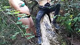 I guard my two girlfriends masturbating in a public forest. Their orgasms soar with no one watching.
