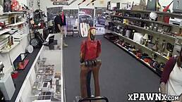 Broker Pays Cutie for Servicing His Hard Cock at Work