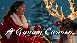 Granny Carmen Claus bangs elvish dildo hard, damn!