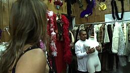 Does Monique Fuentes let him fuck her in lingerie?