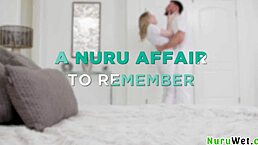 Sexy petite blonde masseuse feels amazing giving nuru massage to Seth Gamble