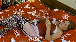 Granny Carmen Claus bangs elvish dildo hard, damn!