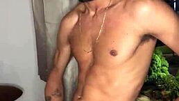 Hey, look at this naughty boy jerking off by the window!