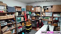 Two teen shoplifters caught and punished with hard cocks at work