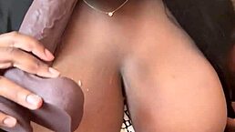 damn! ebony bbw deepthroats dildo and pounds creamy squirting pussy