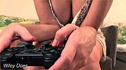 Wife Wears No Panties And Fingers Her Shaved Pussy